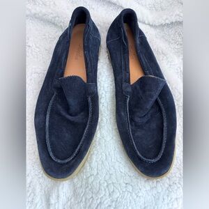 Elegant Navy Suede Loafers for Men